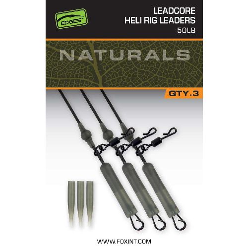 Fox Edges Naturals Leadcore Helo Rig Leaders 50lb