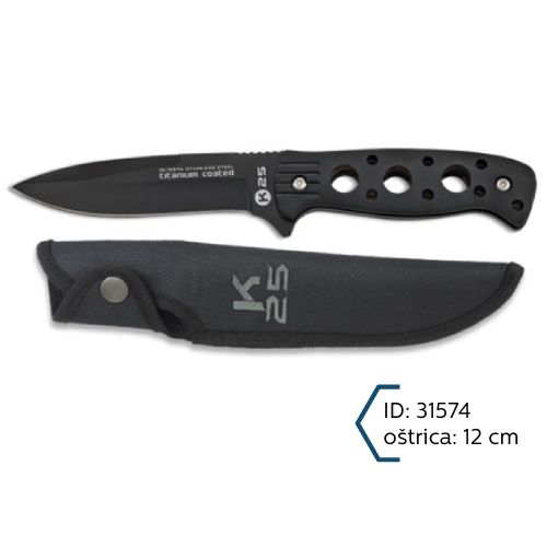 K25 Nož Commando Crni Rupičasti Oštrica 12cm