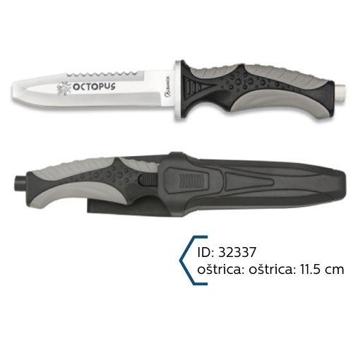 Martinez Albainox Nož za Podvodni Ribolov Crni Oštrica 11.5cm