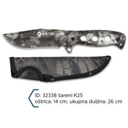 K25 Šareni Metalni Nož Oštrica 14cm/Ukupna Duljina 26cm