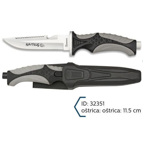 Martinez Albainox Nož za Podvodni Ribolov Crni Oštrica 11.5cm