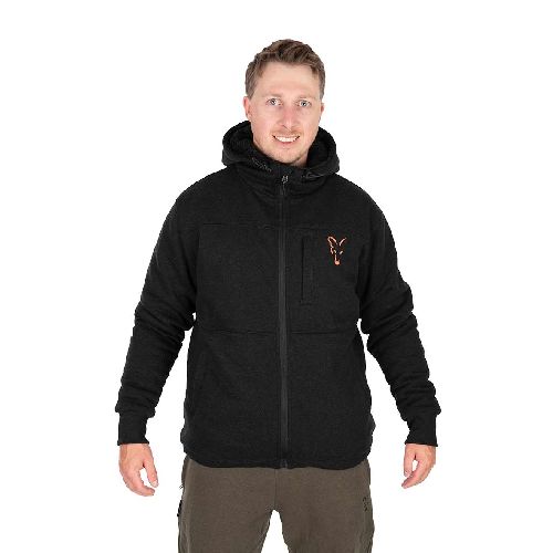 Fox Collection Sherpa Jacket Black & Orange